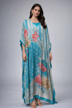Blue Bloom Floral Kaftan