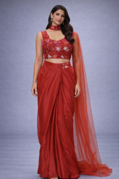 Ruby Glam Draped Skirt Set